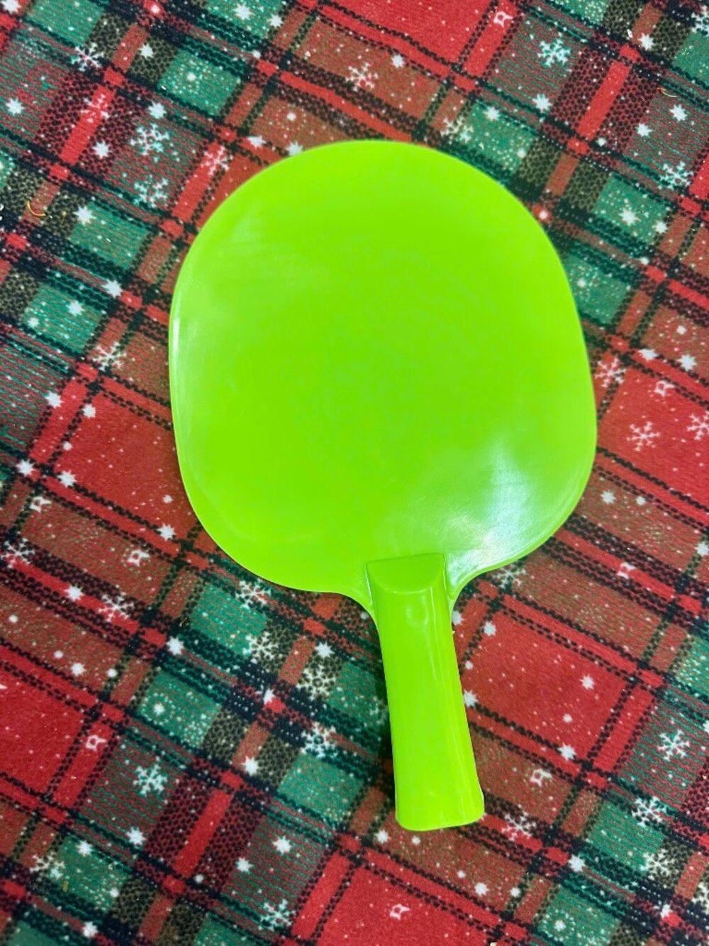 Vibrant Lime Green Plastic Toy Paddle